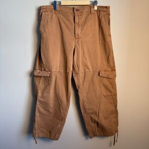 Old Navy High-Rise Balloon Cargo Pants Brown XL Utility Streetwear Gorpcore